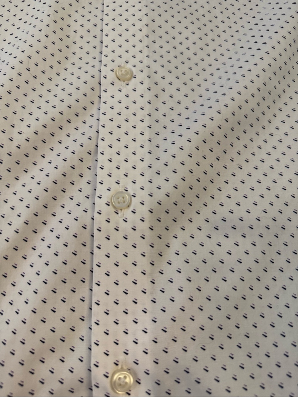 Kenneth Cole White Dress Shirt with Navy Micro-Print - Picture 3 of 5